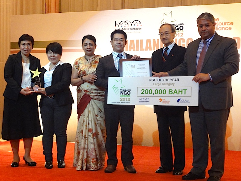 EDFは「Thailand NGO Awards 2012」の最優秀賞を受賞